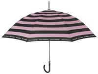 paraplu strepen dames 112 cm microfiber roze/zwart