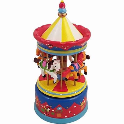 Muziekdoosje Carrousel rood/geel - 21 cm Muziekdoosje Carrousel rood/geel - 21 cm