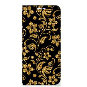 Motorola Moto G31 | G41 Smart Cover Gouden Bloemen