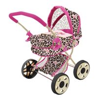 The Glam Crew Poppenwagen Daisy met Luipaardprint Roze/Goud