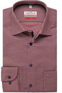 Marvelis Modern Fit Overhemd blauw/rood/wit, Motief