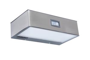 Lutec Brick P9085 Wandlamp op zonne-energie met bewegingsmelder 1.5 W Natuurwit RVS