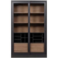 De Eekhoorn Vintage vitrinekast James 200 cm hoog massief hout vitrine kast zwart