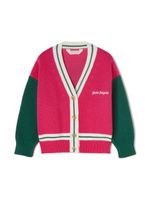 Palm Angels Kids cardigan colour block à imprimé ourson - Rose