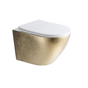 Sanigoods Star Croco toiletpot randloos met zitting goud