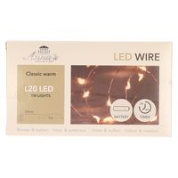 Koper kerstverlichting met timer 20 LED lampjes 1 meter - thumbnail