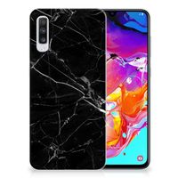 Samsung Galaxy A70 TPU Siliconen Hoesje Marmer Zwart - Origineel Cadeau Vader