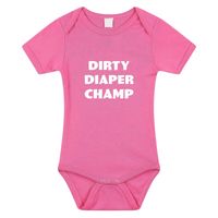 Dirty Diaper Champ kraamcadeau rompertje roze meisjes 92 (18-24 maanden)  -