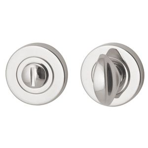 Hardbrass Nika toilet-/badkamersluiting rond 8mm - glans nikkel