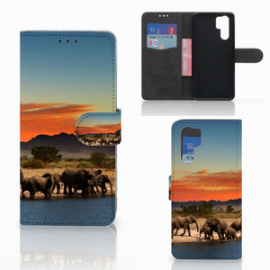 Huawei P30 Pro Telefoonhoesje met Pasjes Olifanten