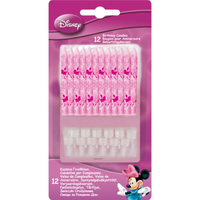 Roze Mini Mouse kaarsjes - 12 stuks - thumbnail