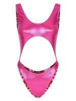 Dolce & Gabbana high-shine cut-out swimsuit - Rose