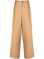 Acne Studios pantalon droit à patch logo - Marron