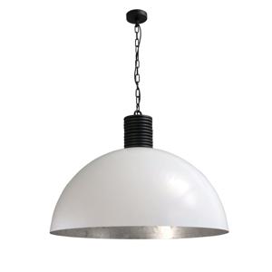 Masterlight Stoere witte hanglamp Industria Bud 80cm wit met oudzilver 2201-06-37-R-K