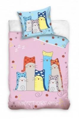 Carbotex Dekbedovertrek Sweet Dreams - katten 160 x 200 cm Carbotex Dekbedovertrek Sweet Dreams - katten 160 x 200 cm