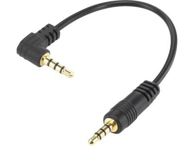 SpeaKa Professional SP-5564208 Jackplug Audio Aansluitkabel [1x Jackplug male 3,5 mm - 1x Jackplug male 3,5 mm] 0.09 m Zwart Vergulde steekcontacten