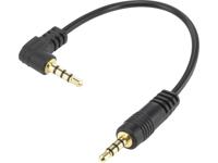SpeaKa Professional SP-5564208 Jackplug Audio Aansluitkabel [1x Jackplug male 3,5 mm - 1x Jackplug male 3,5 mm] 0.09 m Zwart Vergulde steekcontacten