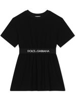 Dolce & Gabbana Kids robe à taille logo Interlock - Noir