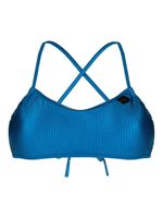 Calvin Klein haut de bikini bandeau à détails nervurés - Bleu