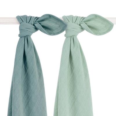 Jollein bamboe multidoek large - set van 2 115x115 cm groen Jollein bamboe multidoek large - set van 2 115x115 cm groen