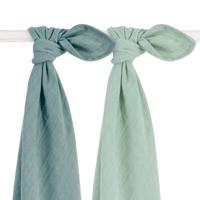 Jollein bamboe multidoek large - set van 2 115x115 cm groen