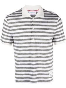 Thom Browne polo en lin à rayures - Gris