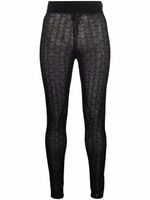 Philipp Plein legging en tulle à motif monogrammé - Noir