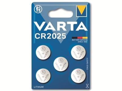 Varta batterijen Electronics CR2025 Lithium knoopcel 3V batterij verpakking met 5 stuks knoopcellen in originele blisterverpakking met 5 stuks