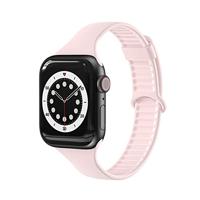 By Qubix - TPU Slim Fit bandje - Lichtroze - Compatible met Apple Watch 38mm / 40mm / 41mm / 42mm - Compatible Apple watch bandjes