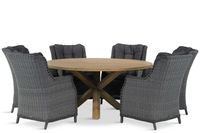 Garden Collections Buckingham/Sand City rond 160 cm dining tuinset 7-delig