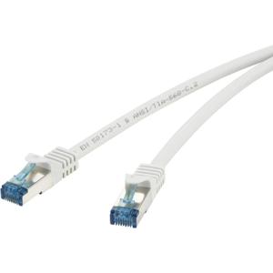 Renkforce RF-4145292 RJ45 Netwerkkabel, patchkabel CAT 6A S/FTP 10.00 m Grijs Snagless, Vlambestendig 1 stuk(s)