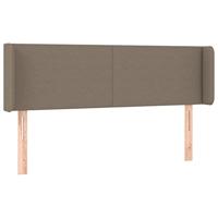 vidaXL Hoofdbord met randen 147x16x78/88 cm stof taupe, hoofdeinde, houten hoofdeinde, bedonderdeel, houten hoofdbord, slaapkamermeubel, bedaccessoire