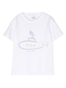 Knot t-shirt en coton à imprimé graphique - Blanc