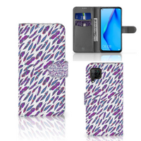 Huawei P40 Lite Telefoon Hoesje Feathers Color - thumbnail