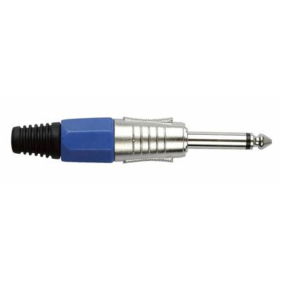 DAP 6,3mm Jackplug mono zilver met blauw eindkapje