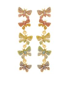 Oscar de la Renta boucles d'oreilles pendantes Butterfly à ornements en cristal