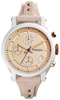 Horlogeband Fossil ES4005 Onderliggend Leder Beige 18mm