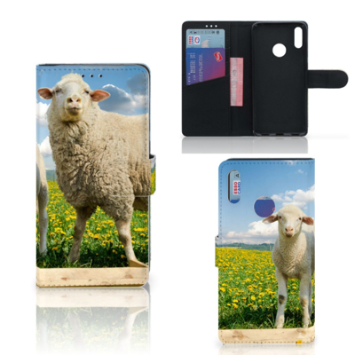 Huawei Y7 Pro | Y7 Prime (2019) Telefoonhoesje met Pasjes Schaap en Lammetje
