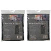 Kledinghoes beschermhoes met rits - 2x - zwart - polyester - 61 x 135 cm