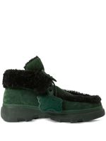 Burberry bottines Creeper en peau lainée à lacets - Vert - thumbnail