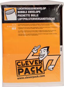 Cleverpack luchtkussenenveloppen, ft 350 x 470 mm, met stripsluiting, wit, pak van 10 stuks