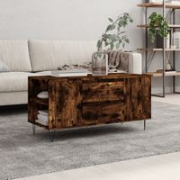 Salontafel 102x44,5x50 cm bewerkt hout gerookt eikenkleurig