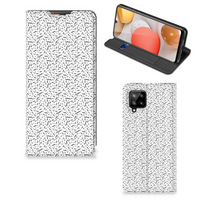 Samsung Galaxy A42 Hoesje met Magneet Stripes Dots - thumbnail