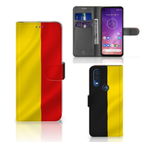 Motorola One Vision Bookstyle Case Belgische Vlag