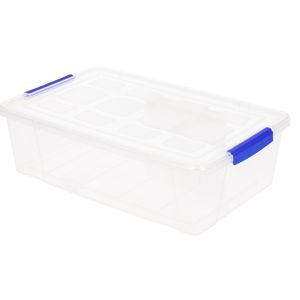 4x Opslagbakjes/organizers met deksel 2 liter 25 cm transparant