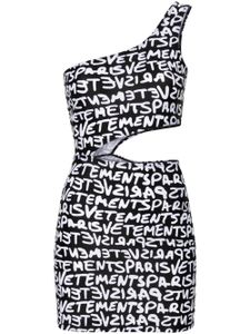 VETEMENTS robe courte logo imprimé - Noir