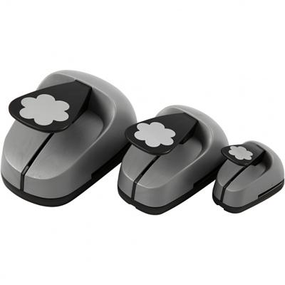 Creotime figuurponsen 25/49/75 mm bloem 3 stuks grijs Creotime figuurponsen 25/49/75 mm bloem 3 stuks grijs