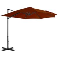 Zweefparasol met aluminium paal 300 cm terracottakleurig - thumbnail