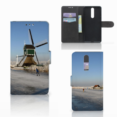 Nokia 8 Flip Cover Schaatsers