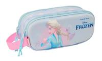 Safta Frozen 3D dubbel etui voor kinderen, ideaal voor kinderen van schoolleeftijd, comfortabel en veelzijdig, kwaliteit en duurzaamheid, 21 x 6 x 8 cm, paars, Lila, Standaard, casual